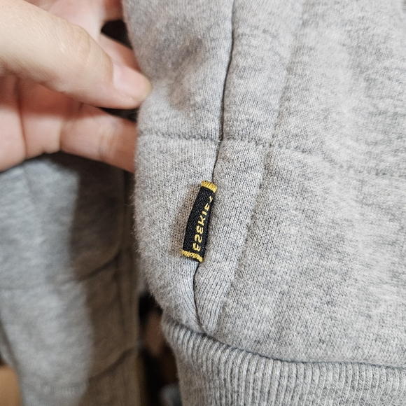 Ezekiel Black Label Edition Mens Quilted Gray Zip Up Hoodie Satin Lined size Med - Picture 7 of 8